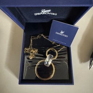 Swarovski Gold Necklace with Crystal Pendant